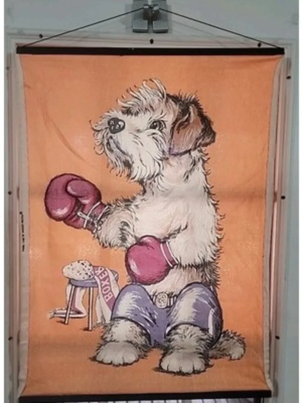 Boxer Dog Boxing Hanging Flag Wall Decor Panel Time By Wesco Reltex 28 X 20